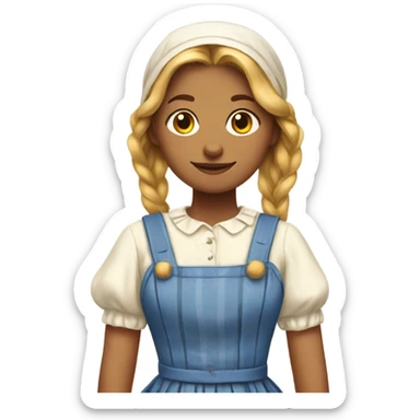 Milkmaid dress girl portrait  sticker