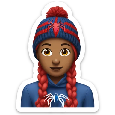 woman with a spiderman beanie sticker