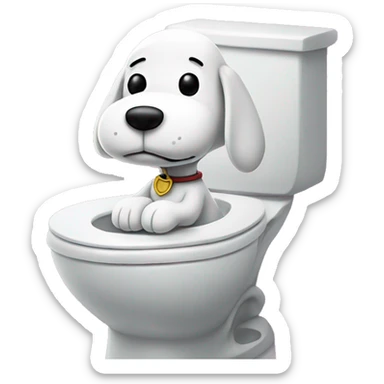 snoopy sitting on toilet sticker