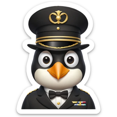 penguin soldier with a monocle face only sticker