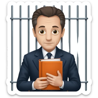 Nicolas Sarkozy, livre prison   sticker