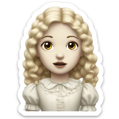 creepy cracked porcelain doll sticker