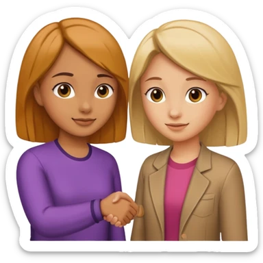 tho girls handshake. they look at each other sticker