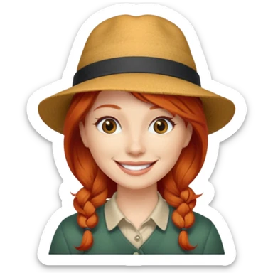 hatted and red haired woman sticker