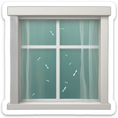 mosquito net on a window sticker