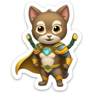 happy super hero animal sticker