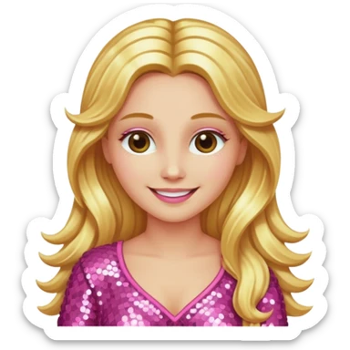 Venus, Goddess of Love from Gods and Goddesses with long golden blonde hair, pink sequin outfit sticker