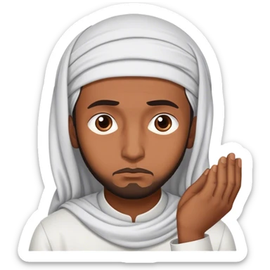 Muslim Guy Searching Solution, sad sticker