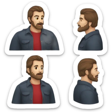 Hombre barbon de cabello y barba roja mandando beso sticker