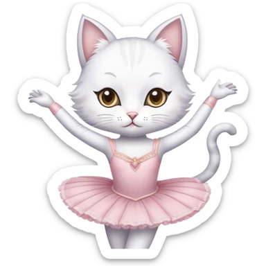 A cat in a ballerina costume  sticker