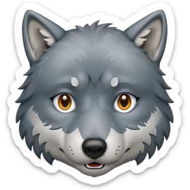 un lobo con frio sticker