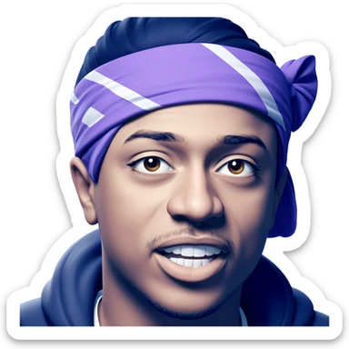 mustached boy with headband sticker