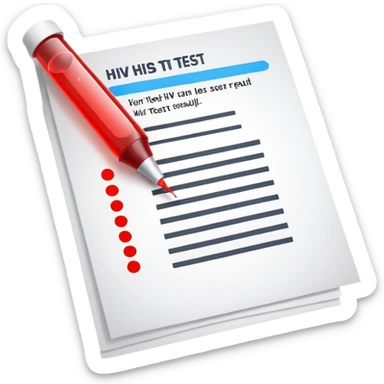 HIV positive or negative result sticker