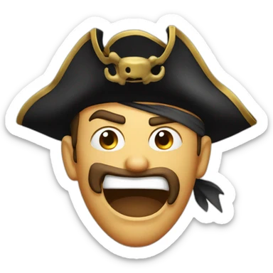 pirate crazy face sticker
