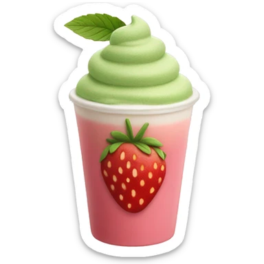 Strawberry matcha latte sticker