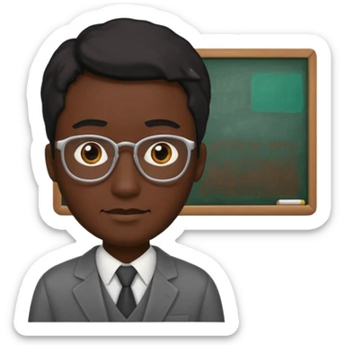 teacher man with black skin sticker