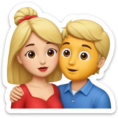 Couple bisous sticker