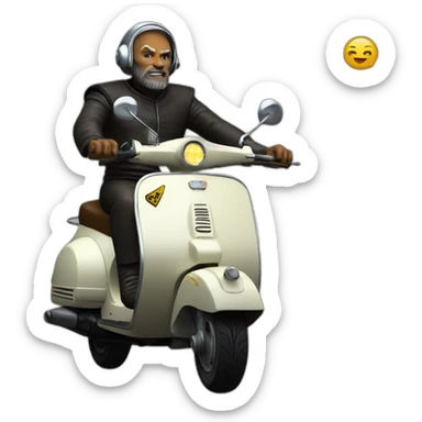 worf riding vespa sticker