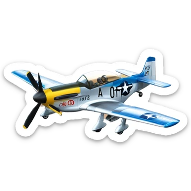 a P-51 airplane  sticker
