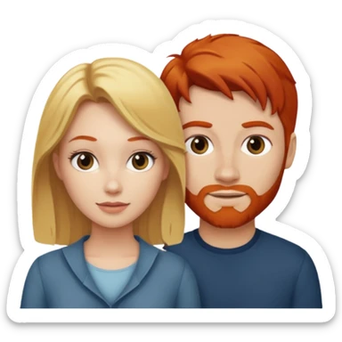 couple who are a blonde woman and redhead man sticker