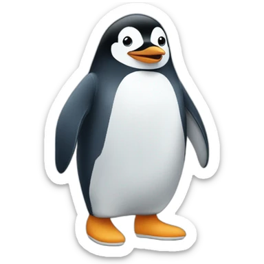 Penguin wear jeans and sneaker sticker