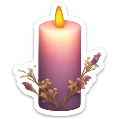 Candle with dried flowers  sticker