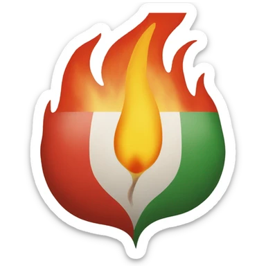 Flame on hungarian flag sticker