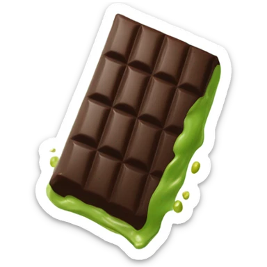A bar of Dubai chocolate filled with Green pistachio cream sticker