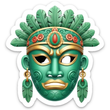 Mayan Warrior Mask sticker