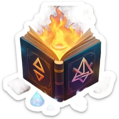 magical elemental book sticker