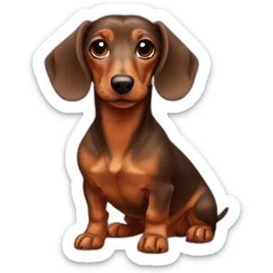 Brown mini dachshund sticker