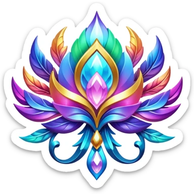 Epic divine legendary complex detailed iridescent gradients aesthetic-scenery-Decorations sticker