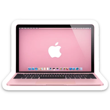 Create me a pink mabook desktop screen sticker