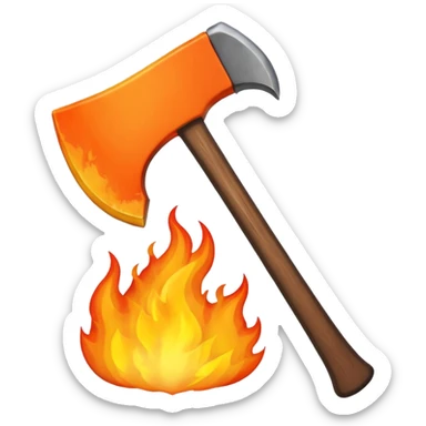 axe on fire sticker