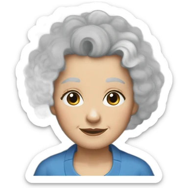old lady blonde curly hair blue eyes sticker