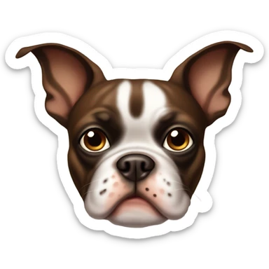 Brown Boston terrier  sticker
