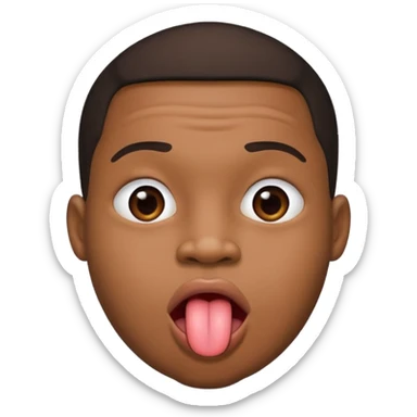 A black man thats pregnant and has his tangue out  sticker