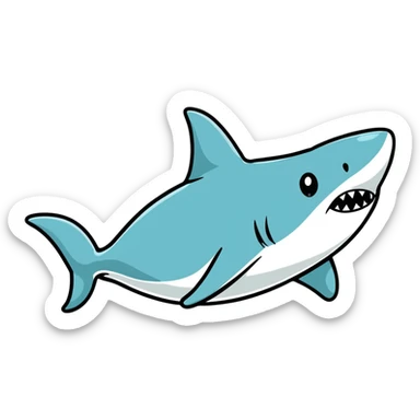 shark with a top hat, cartoon sticker sticker