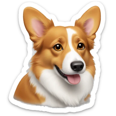 Orange corgi Aussie mix with no tail sticker