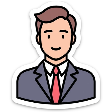 professional businessman with tie and suit sticker