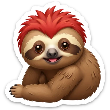 sloth with a red mohican sticker