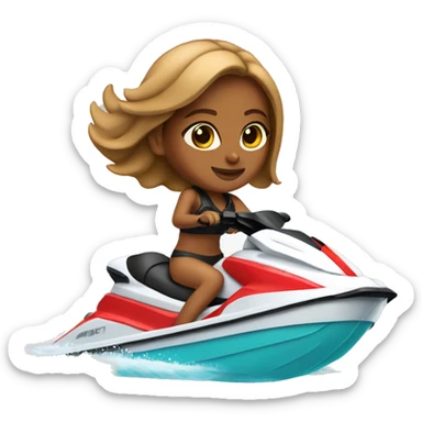 Tan girl on jetski  sticker