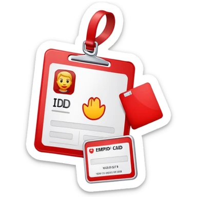 RED ID CARD without the person sticker