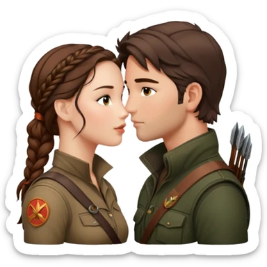 Katniss Everdeen kissing Gale Hawtorne sticker