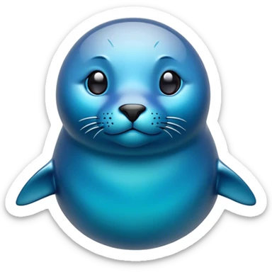 Cinematic Noble Seal Portrait Emoji, Poised and refined, with a sleek, streamlined body adorned in smooth, glossy hues and deep, soulful eyes, Simplified yet sharp and sophisticated features, highly detailed, glowing with a soft, aquatic glow, high shine, intelligent and graceful, stylized with an air of maritime elegance, focused and alert, soft glowing outline, capturing the essence of a watchful ocean guardian that feels as though it could glide out of the screen with effortless authority! sticker