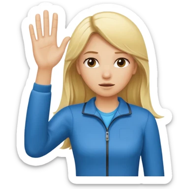 blonde cartoon girl long hair sports coach signaling time out sticker