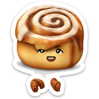 Cute realistic cinnamon roll sticker
