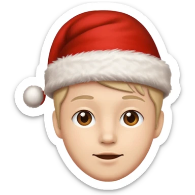 Christmas hat on a head sticker