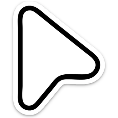 Create a black and white cursor icon with a transparent background, matching the style of the reference image which is an outlined icon with no fill. sticker