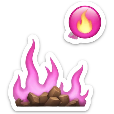 Pink fire ios sticker
